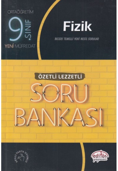 Editör 9. Sınıf Fizik Özetli Lezzetli Soru Bankası (Yeni)