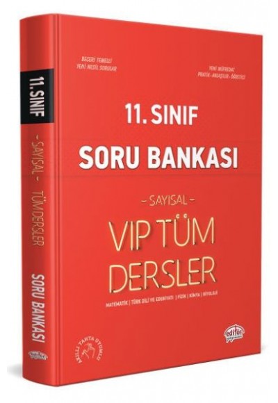 Editör 11. Sınıf VIP Tüm Dersler Sayısal Soru Bankası Kırmızı Kitap