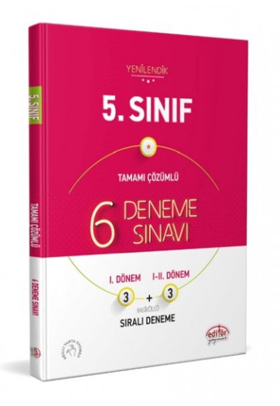 Editör 5. Sınıf 6 (3+3) Deneme Sınavı Tamamı Çözümlü (YENİ)