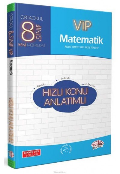 Editör 8. Sınıf VIP Matematik Hızlı Konu Anlatımı (Yeni)