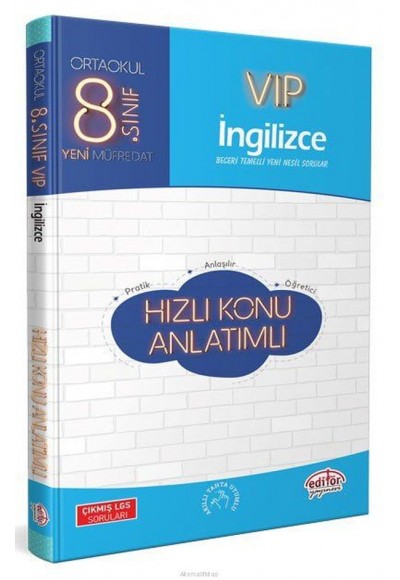 Editör 8. Sınıf VIP İngilizce Hızlı Konu Anlatımlı (Yeni)
