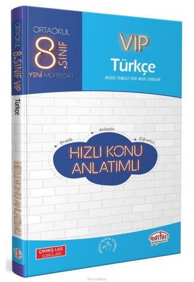 Editör 8. Sınıf VIP Türkçe Hızlı Konu Anlatımı(Yeni)
