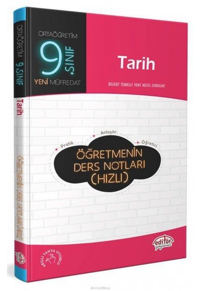 Editör 9. Sınıf Tarih Öğretmenin Ders Notları (Hızlı)