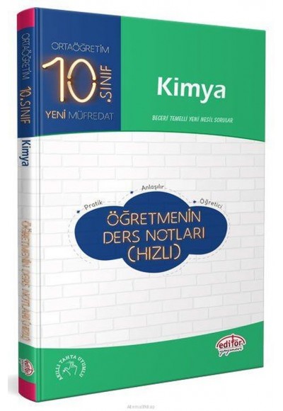 Editör 10. Sınıf Kimya Öğretmenin Ders Notları (Hızlı)