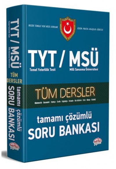 Editör TYT MSÜ Tüm Dersler Çözümlü Soru Bankası