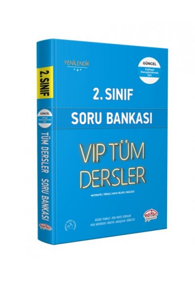 Editör 2. Sınıf VIP Tüm Dersler Soru Bankası Mavi Kitap