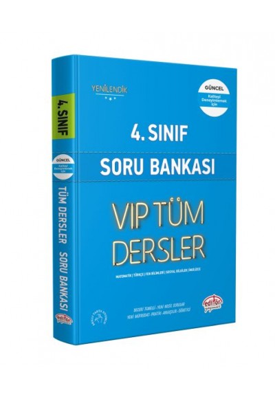 Editör 4. Sınıf VIP Tüm Dersler Soru Bankası Mavi Kitap