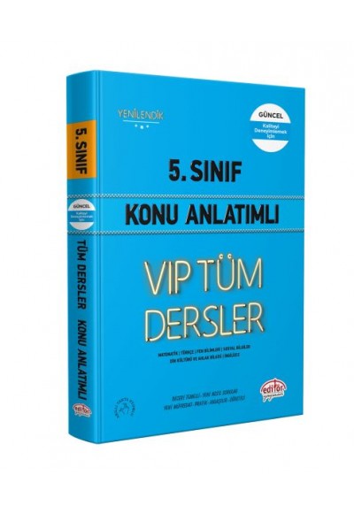 Editör 5. Sınıf VIP Tüm Dersler Konu Anlatımı Mavi Kitap