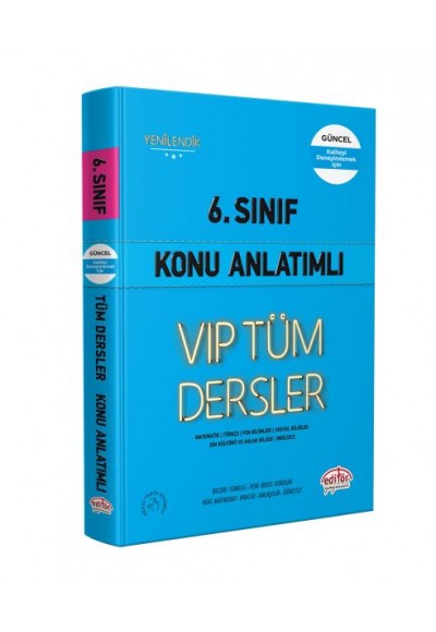 Editör 6. Sınıf VIP Tüm Dersler Konu Anlatımlı Mavi Kitap
