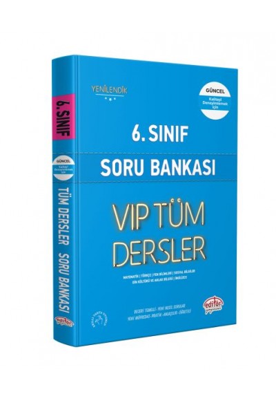 Editör 6. Sınıf VIP Tüm Dersler Soru Bankası Mavi Kitap