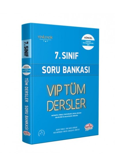 Editör 7. Sınıf VIP Tüm Dersler Soru Bankası Mavi Kitap