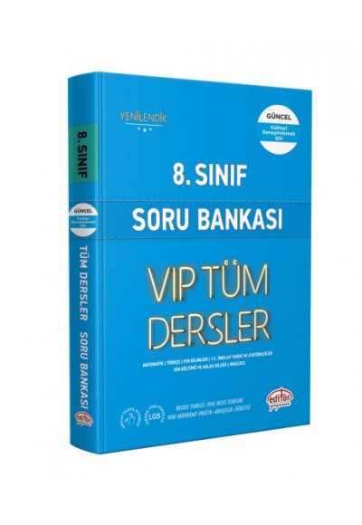 Editör 8. Sınıf VIP Tüm Dersler Soru Bankası Mavi Kitap
