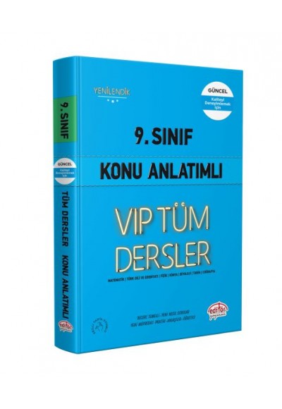 Editör 9. Sınıf VIP Tüm Dersler Konu Anlatımlı Mavi Kitap