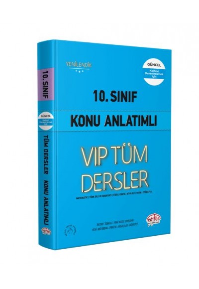 Editör 10. Sınıf VIP Tüm Dersler Konu Anlatımlı Mavi Kitap