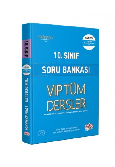 Editör 10. Sınıf VIP Tüm Dersler Soru Bankası Mavi Kitap