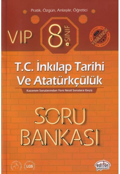 Editör 8. Sınıf VIP T.C. İnkılap Tarihi ve Atatürkçülük Soru Bankası (YENİ)