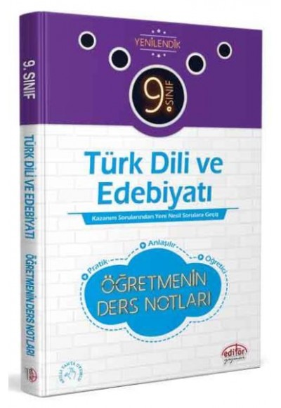 Editör 9. Sınıf Türk Dili Edebiyatı Öğretmenin Ders Notları