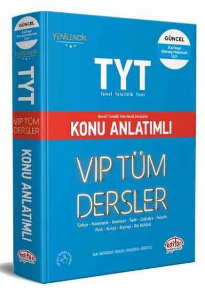 Editör TYT VIP Tüm Dersler Konu Anlatımlı