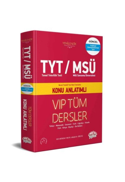 Editör TYT MSÜ VIP Tüm Dersler Konu Anlatımlı