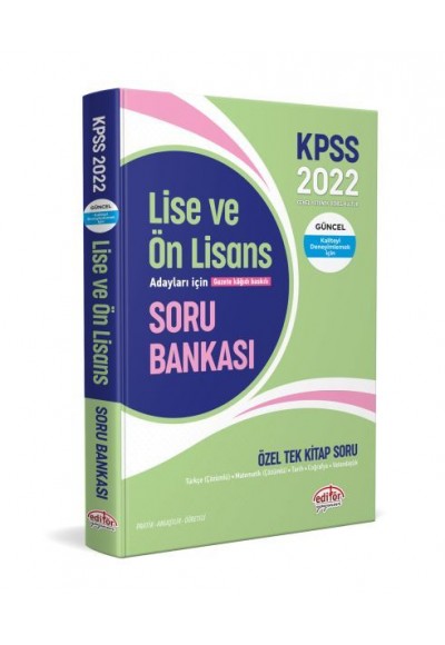 Editör 2022 KPSS Lise ve Ön Lisans Adayları İçin Özel Tek Kitap Soru Bankası