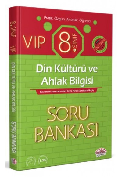 Editör 8. Sınıf VIP Din Kültürü ve Ahlak Bilgisi Soru Bankası