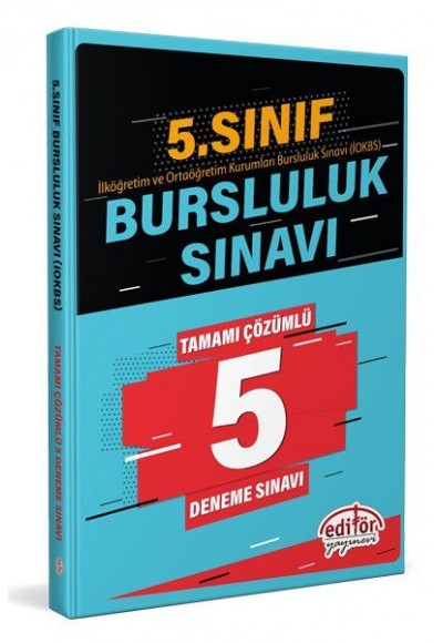 Editör 5. Sınıf Bursluluk Sınavı Çözümlü 5 Deneme Sınavı