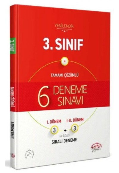 Editör 3. Sınıf Tamamı Çözümlü 6 Deneme Sınavı Fasiküllü