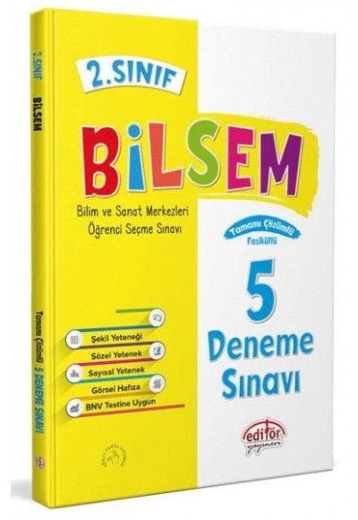 Editör 2. Sınıf Bilsem Çözümlü 5 Deneme Sınavı