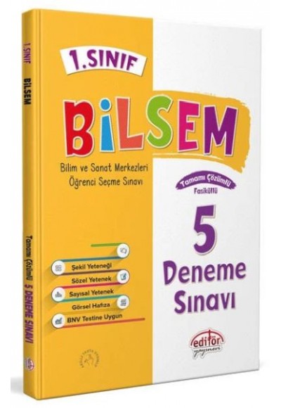 Editör 1. Sınıf Bilsem Tamamı Çözümlü 5 Deneme Sınavı