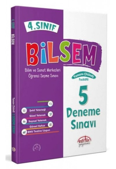 Editör 4. Sınıf Bilsem Çözümlü 5 Deneme Sınavı