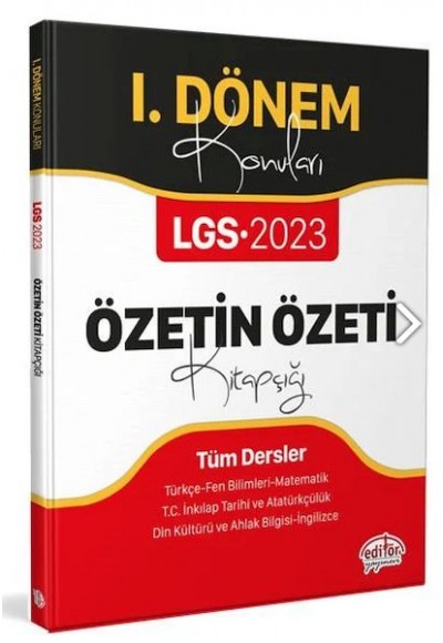 Editör 2023 LGS I. Dönem Konuları Özetin Özeti Kitapçığı