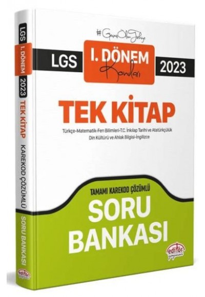 Editör 2023 LGS 1. Dönem Tüm Dersler Soru Bankası (Karekod Çözümlü)