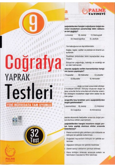 Palme 9.Sınıf Coğrafya Yaprak Test (Yeni)