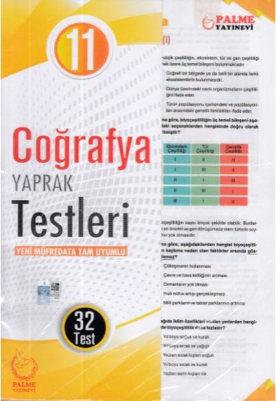 Palme 11.Sınıf Coğrafya Yaprak Test (Yeni)