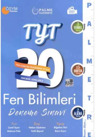 Palme TYT Fen Bilimleri 20 Deneme Sınavı Palmetre Serisi