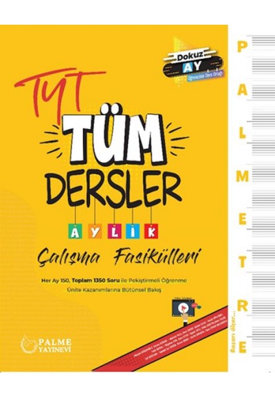 Palmetre Tyt Tüm Dersler Aylık Çalışma Fasikülleri