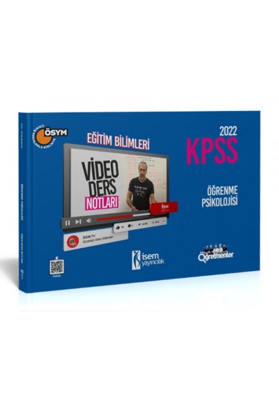 İsem Yayıncılık 2022 KPSS Eğitim Bilimleri Öğrenme Psikolojisi Video Ders Notu