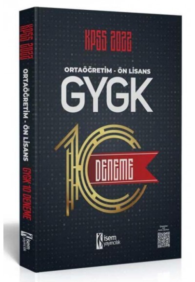 İsem Yayıncılık 2022 KPSS Ortaöğretim-Ön Lisans GYGK 10 Deneme