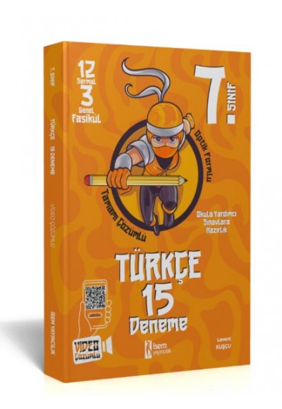 İsem Yayınları 7. Sınıf Türkçe 15 Çözümlü Deneme