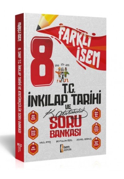 İsem Yayıncılık 2024 Farklı İsem 8.Sınıf İnkılap Tarihi Ve Atatürkçülük Soru Bankası