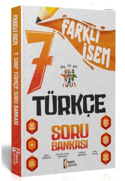 İsem Yayıncılık 2024 Farklı İsem 7.Sınıf Türkçe Soru Bankası