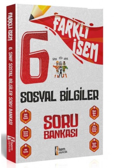 İsem Yayıncılık 2024 Farklı İsem 6.Sınıf Sosyal Bilgiler Soru Bankası