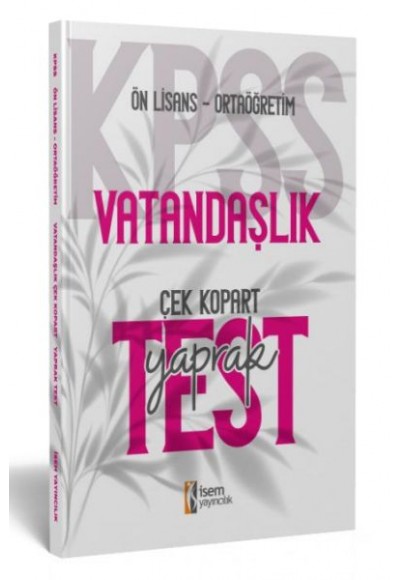 İsem Yayıncılık 2024 Kpss Ortaöğretim-Önlisans Vatandaşlık Çek-Kopart Yaprak Test