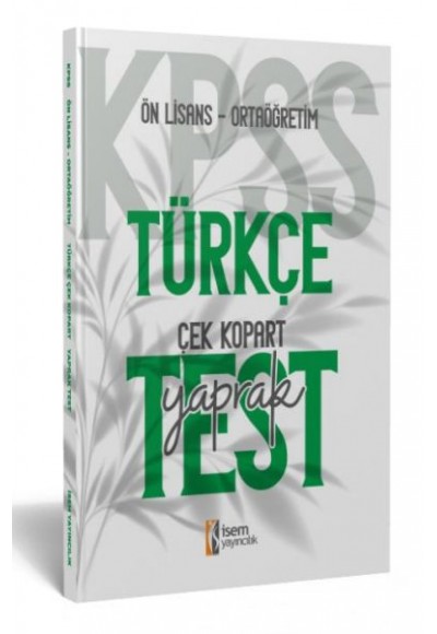 İsem Yayıncılık 2024 Kpss Ortaöğretim-Önlisans Türkçe Çek-Kopart Yaprak Test