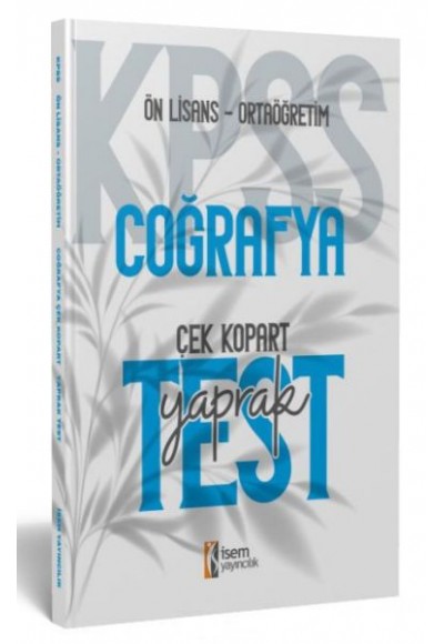 İsem Yayıncılık 2024 Kpss Ortaöğretim-Önlisans Coğrafya Çek-Kopart Yaprak Test