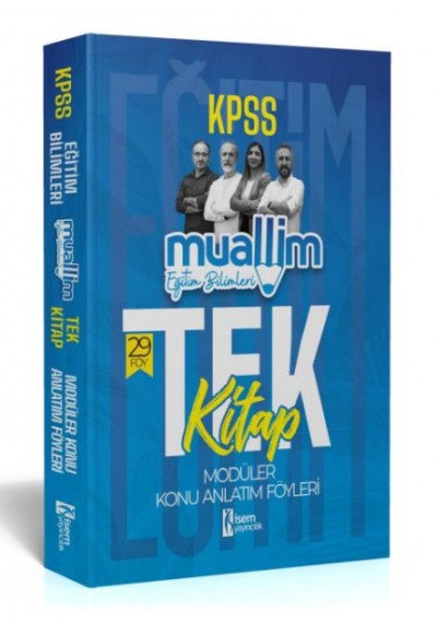 İsem Yayıncılık 2024 Kpss Muallim Eğitim Bilimleri Tek Kitap Modüler Konu Anlatım Föyleri