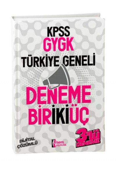 İsem Yayıncılık 2024 İsem Kpss Gygk Türkiye Geneli Deneme 1-2-3