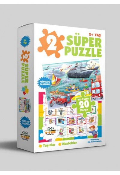 2 Süper Puzzle - Taşıtlar - Meslekler 2+ Yaş