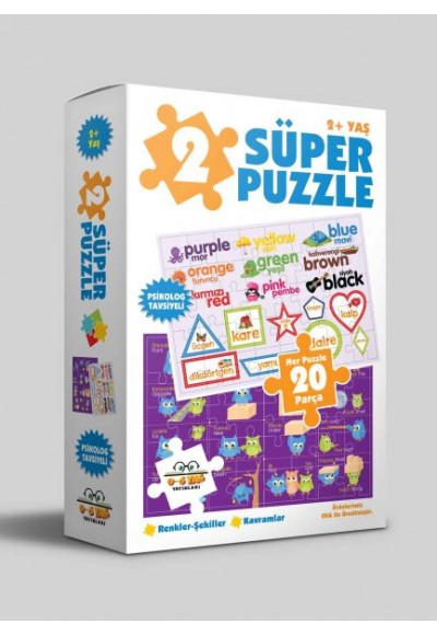 2 Süper Puzzle - Renkler - Şekiller - Kavramlar 2+ Yaş