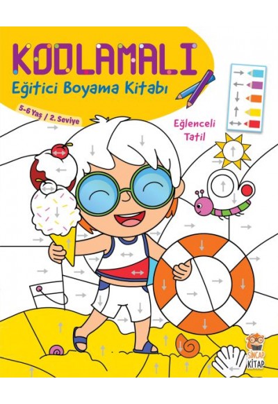 Kodlamalı Eğitici Boyama Kitabı - Eğlenceli Tatil